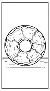 file tranh tô màu Tranh Tô Màu Bánh Donut cho bé 4-5 tuổi