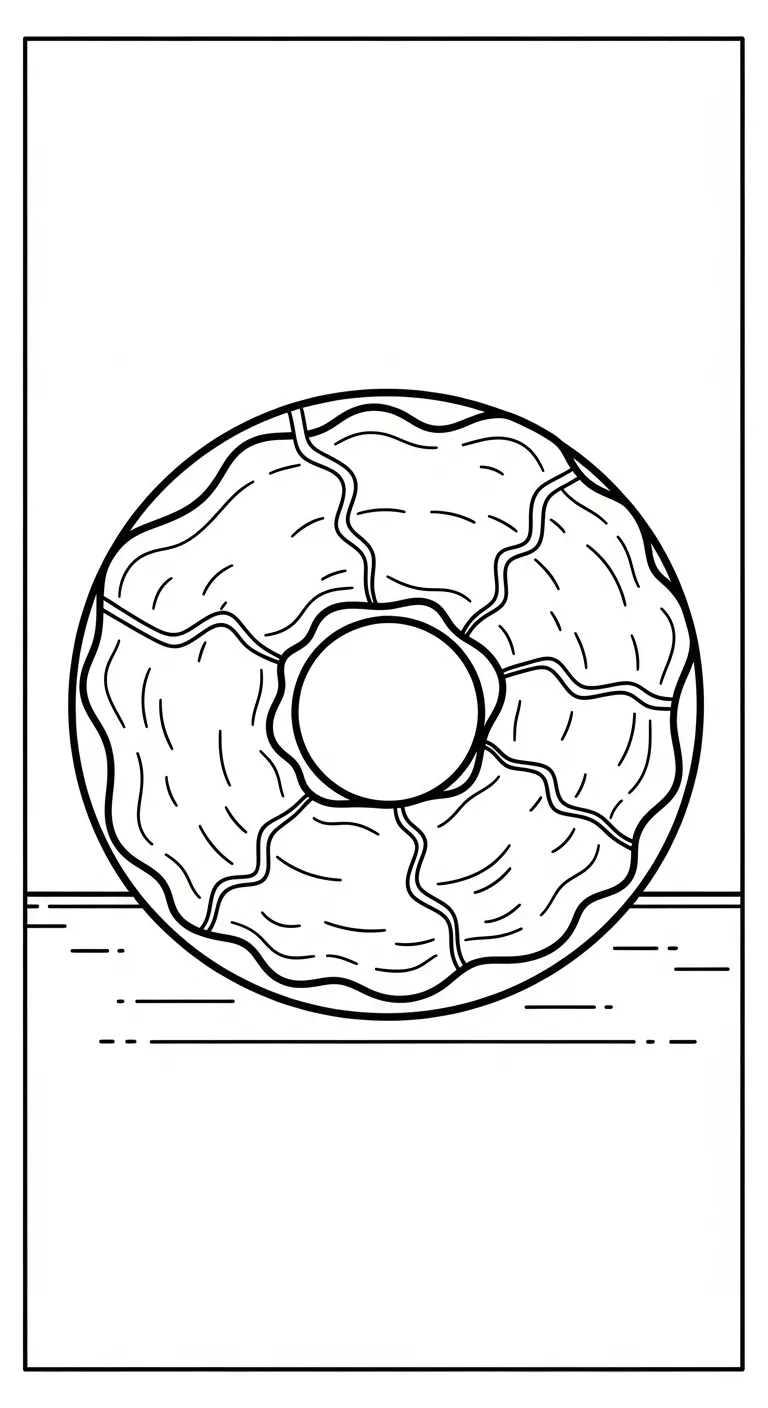 file tranh tô màu Tranh Tô Màu Bánh Donut cho bé 4-5 tuổi