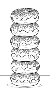 tranh tô màu Tranh Tô Màu Bánh Donut cho bé 7 tuổi miễn phí