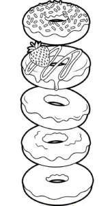 tải hình tô màu Tranh Tô Màu Bánh Donut cho bé