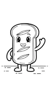 in hình tô màu Tranh Tô Màu Bánh Mì miễn phí