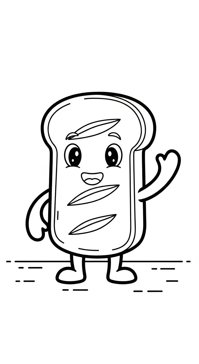 in hình tô màu Tranh Tô Màu Bánh Mì miễn phí