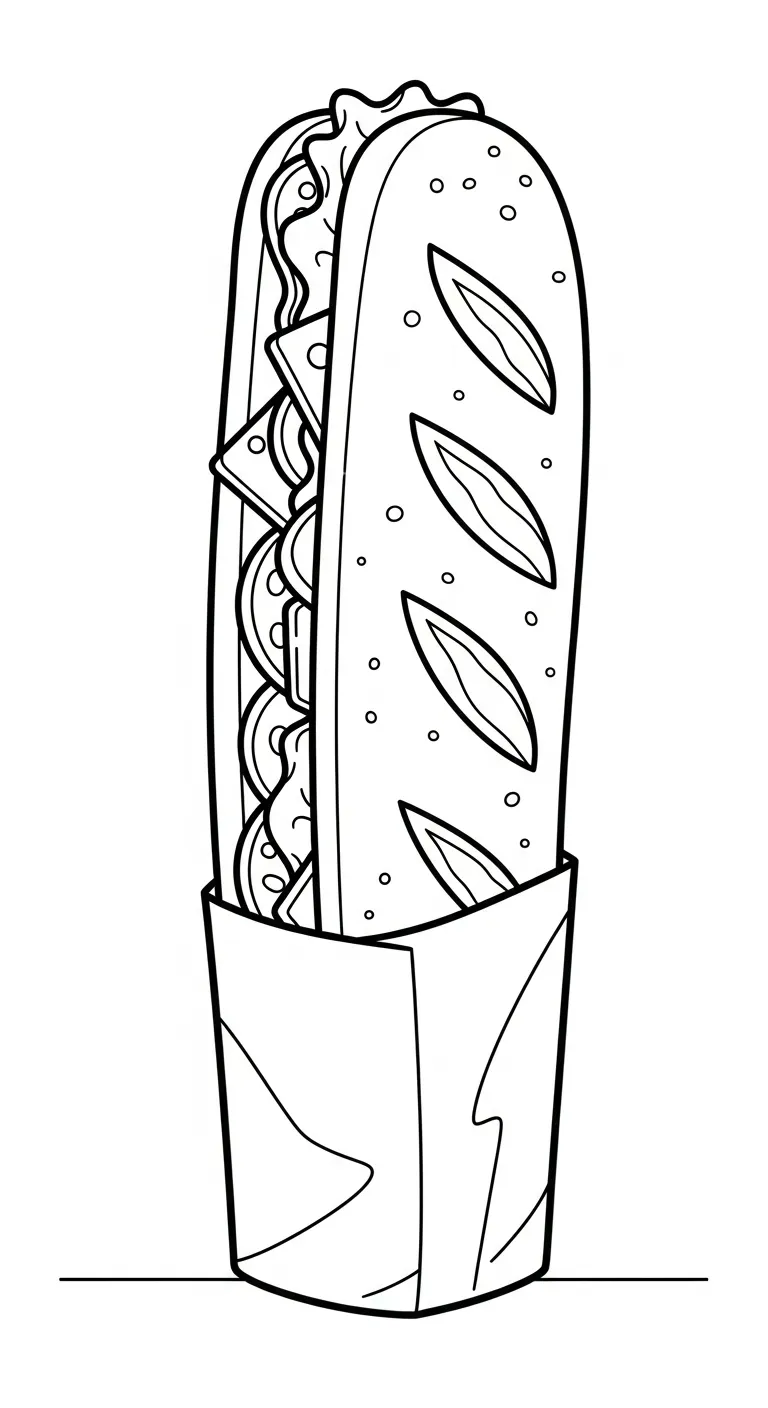 in tranh tô màu Tranh Tô Màu Bánh Mì cho bé 7 tuổi