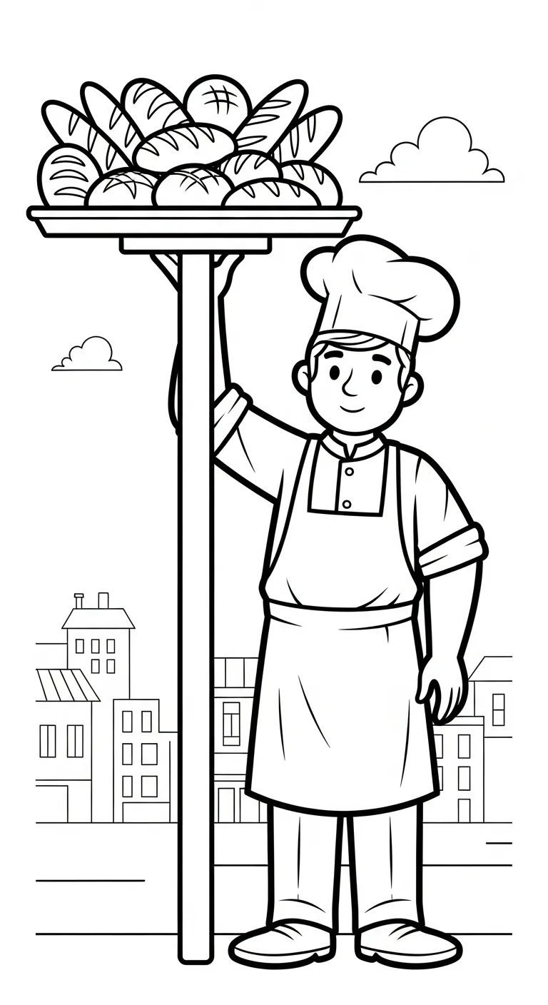 tranh tô màu Tranh Tô Màu Bánh Mì cho bé 7 tuổi