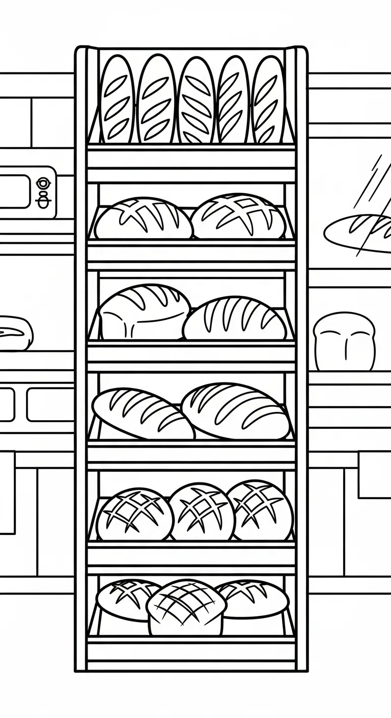 tranh tô màu Tranh Tô Màu Bánh Mì cho bé 4 tuổi miễn phí