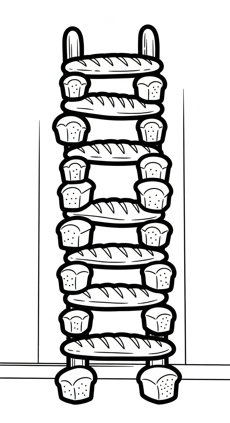 hình tô màu Tranh Tô Màu Bánh Mì cho bé 3 tuổi