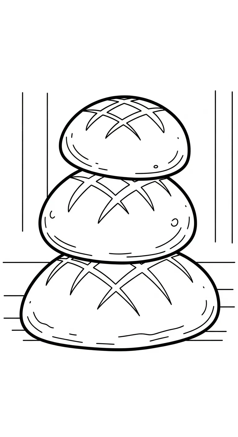 tranh tô màu Tranh Tô Màu Bánh Mì cho bé 4 tuổi miễn phí 1