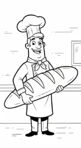 hình tô màu Tranh Tô Màu Bánh Mì cho bé 7 tuổi