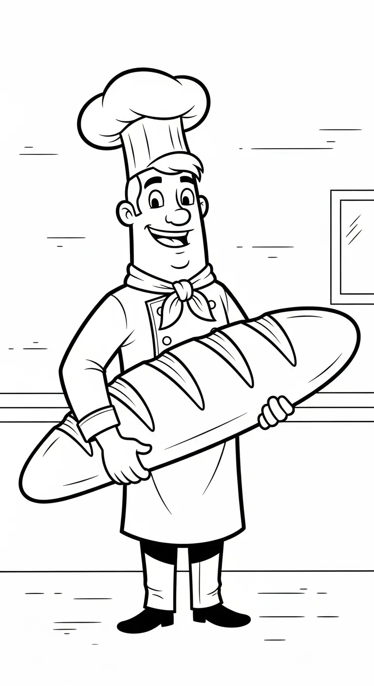 hình tô màu Tranh Tô Màu Bánh Mì cho bé 7 tuổi