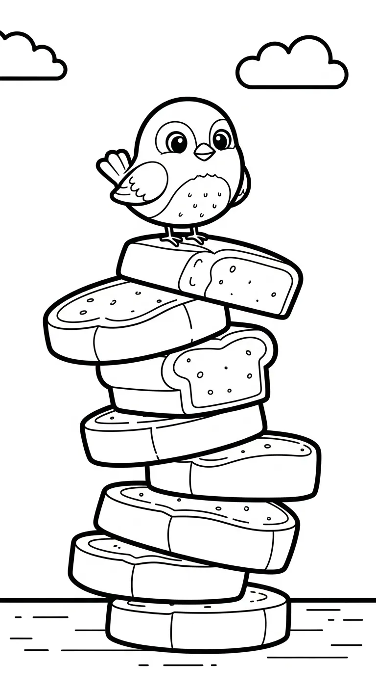 tranh tô màu Tranh Tô Màu Bánh Mì miễn phí