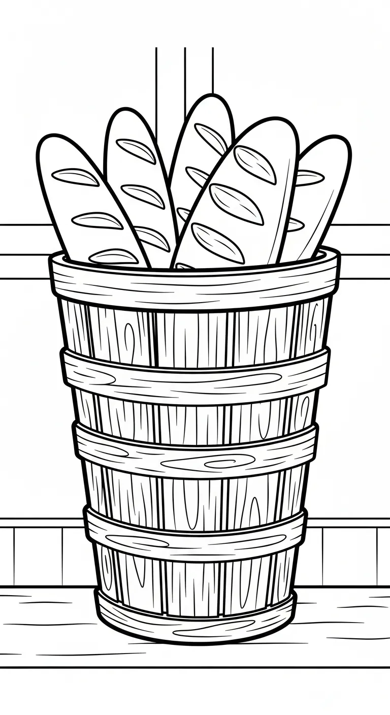 tranh tô màu Tranh Tô Màu Bánh Mì cho bé 8 tuổi