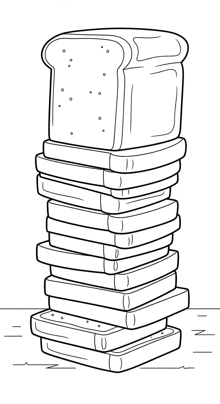 tải hình tô màu Tranh Tô Màu Bánh Mì cho bé 4 tuổi