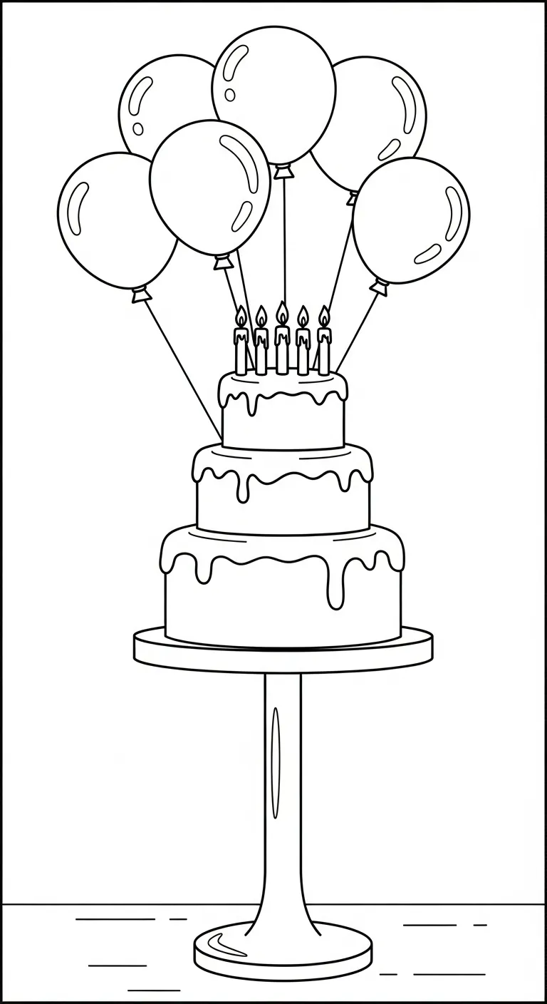 download hình tô màu Tranh Tô Màu Bánh Sinh Nhật cho bé