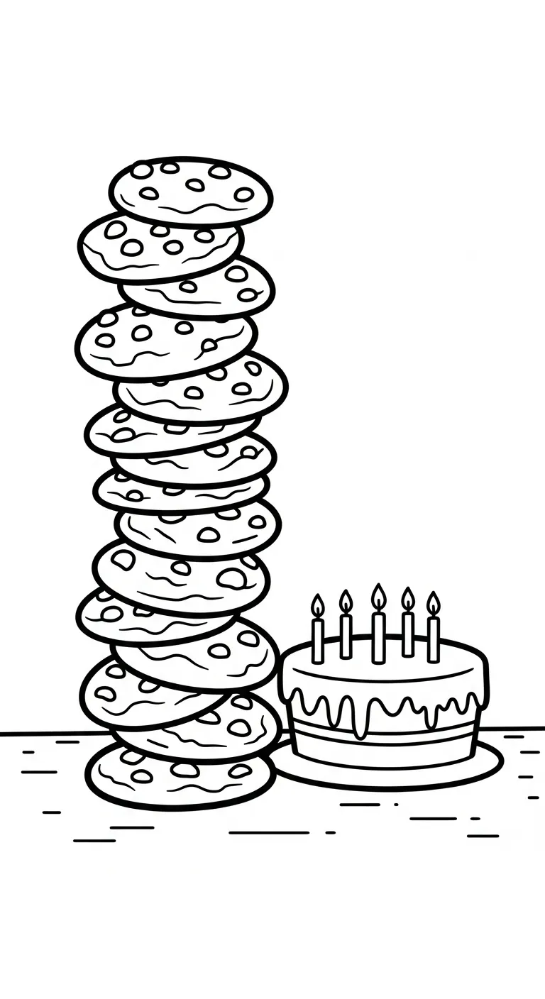 tranh tô màu Tranh Tô Màu Bánh Sinh Nhật cho bé 6 tuổi miễn phí