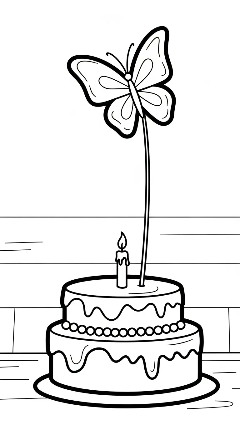 hình tô màu Tranh Tô Màu Bánh Sinh Nhật cho bé 7-8 tuổi