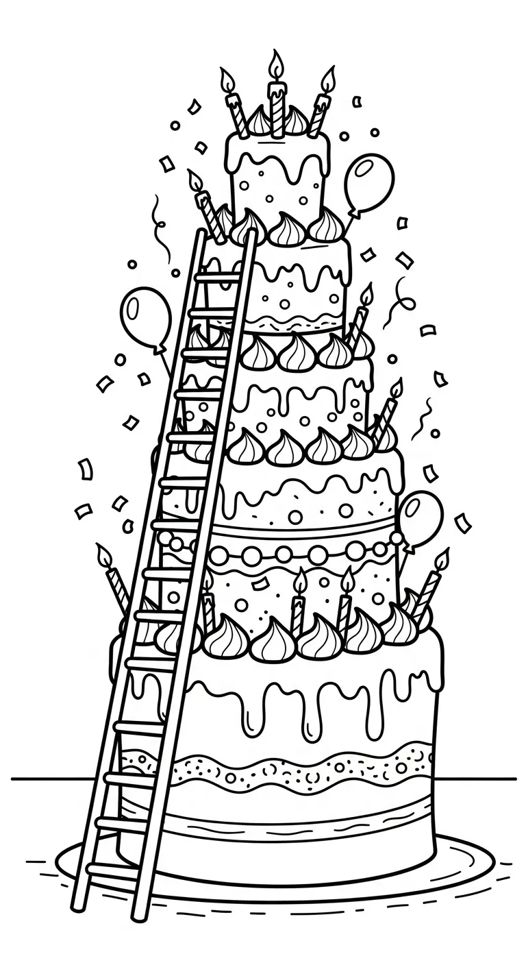 in hình tô màu Tranh Tô Màu Bánh Sinh Nhật cho bé 3 tuổi