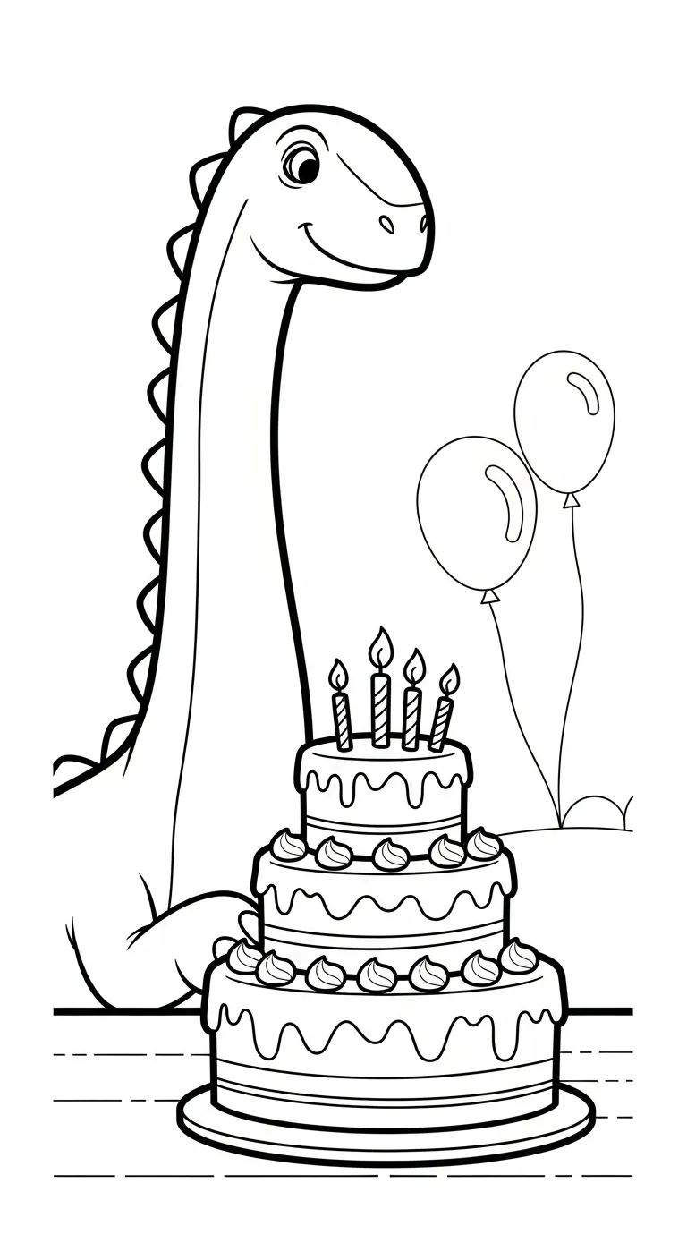 hình tô màu Tranh Tô Màu Bánh Sinh Nhật cho bé 8 tuổi