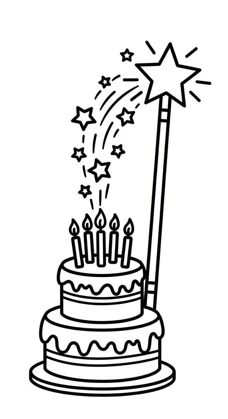 in hình tô màu Tranh Tô Màu Bánh Sinh Nhật miễn phí 1