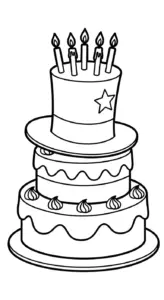 hình tô màu Tranh Tô Màu Bánh Sinh Nhật cho trẻ em