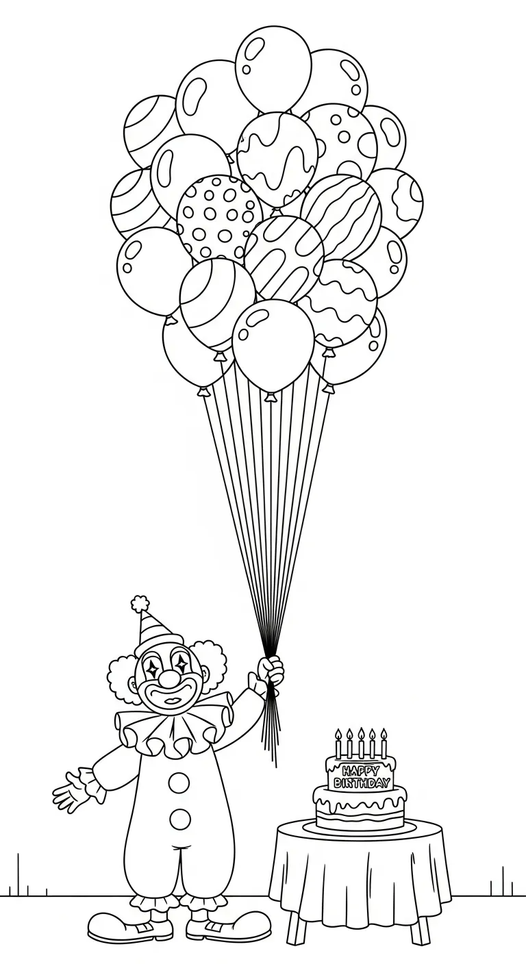 in hình tô màu Tranh Tô Màu Bánh Sinh Nhật cho bé