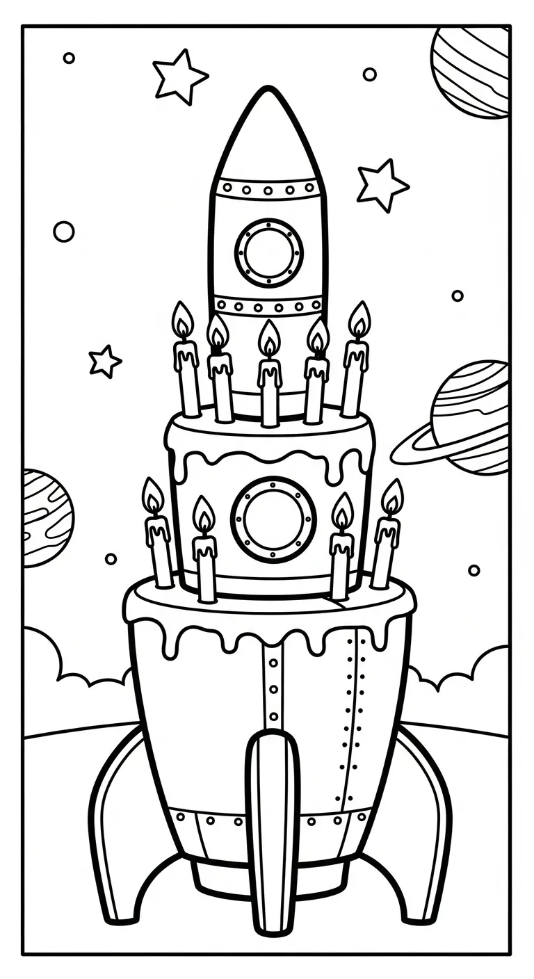 tải tranh tô màu Tranh Tô Màu Bánh Sinh Nhật cho bé 6 tuổi