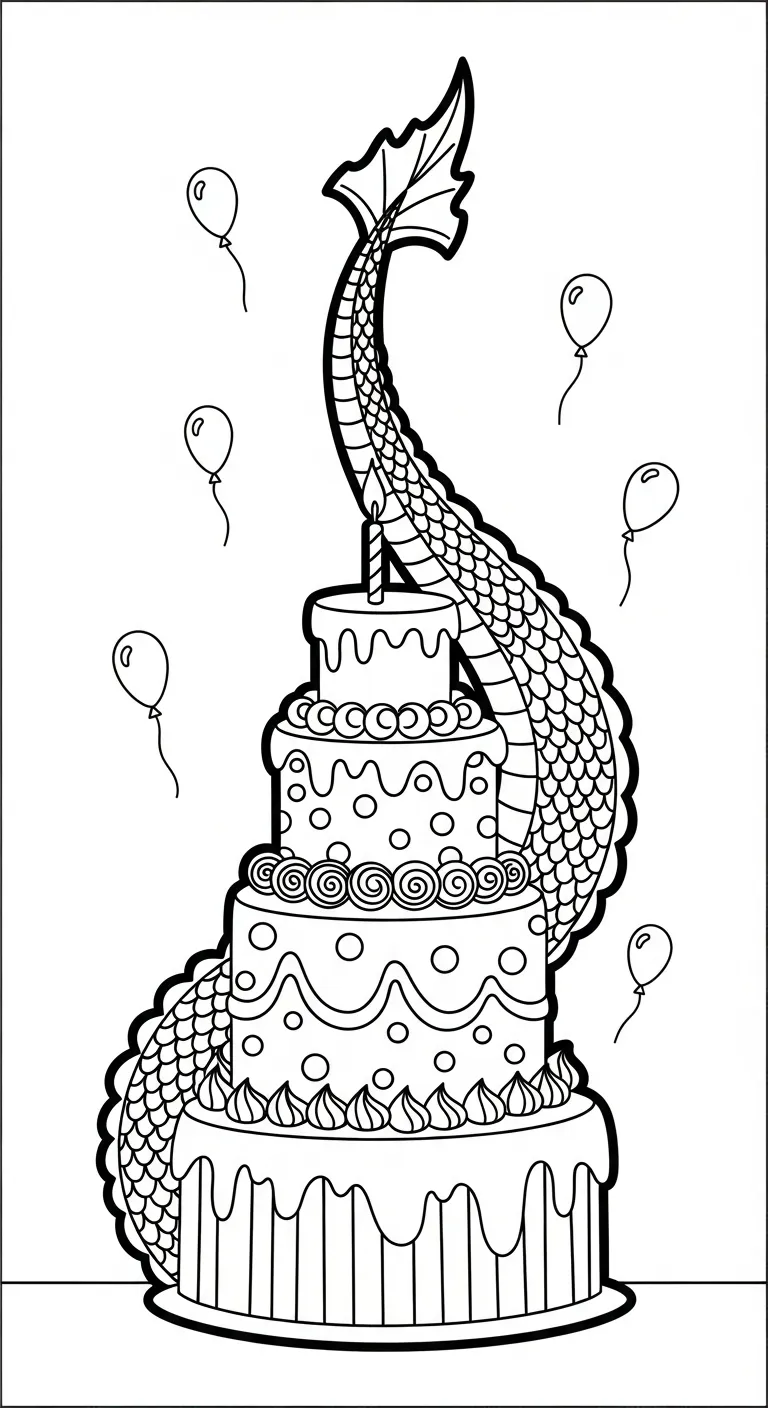 tải hình tô màu Tranh Tô Màu Bánh Sinh Nhật cho bé 5 tuổi