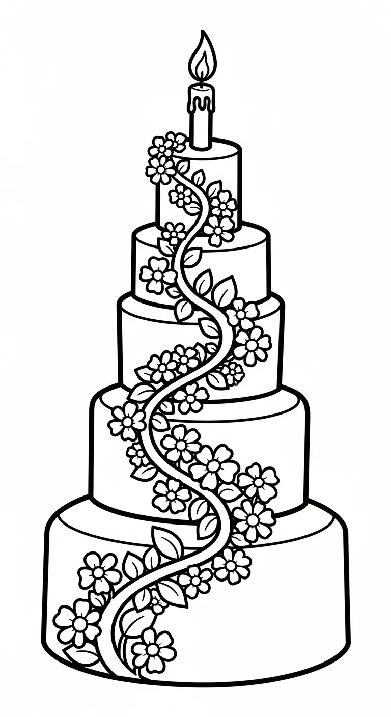 hình tô màu Tranh Tô Màu Bánh Sinh Nhật cho bé 3 tuổi miễn phí