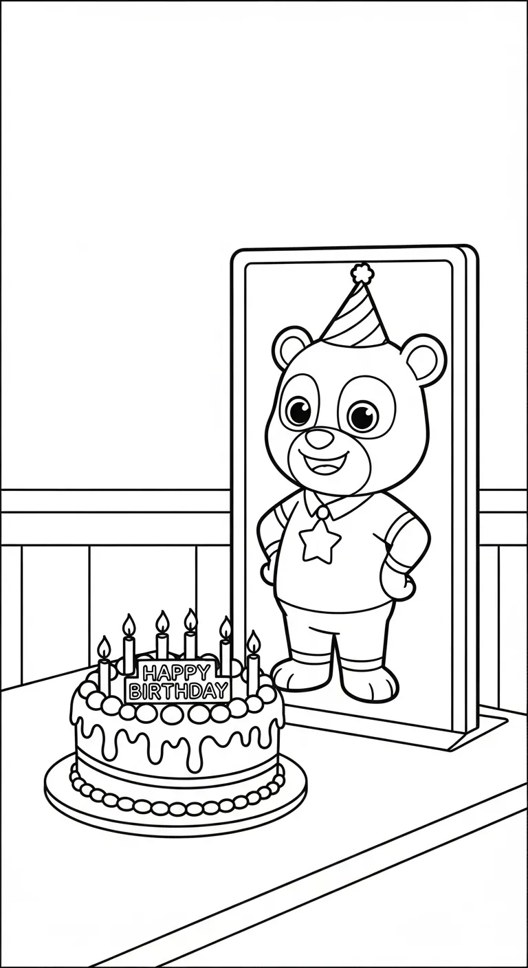 in tranh tô màu Tranh Tô Màu Bánh Sinh Nhật cho bé 6 tuổi