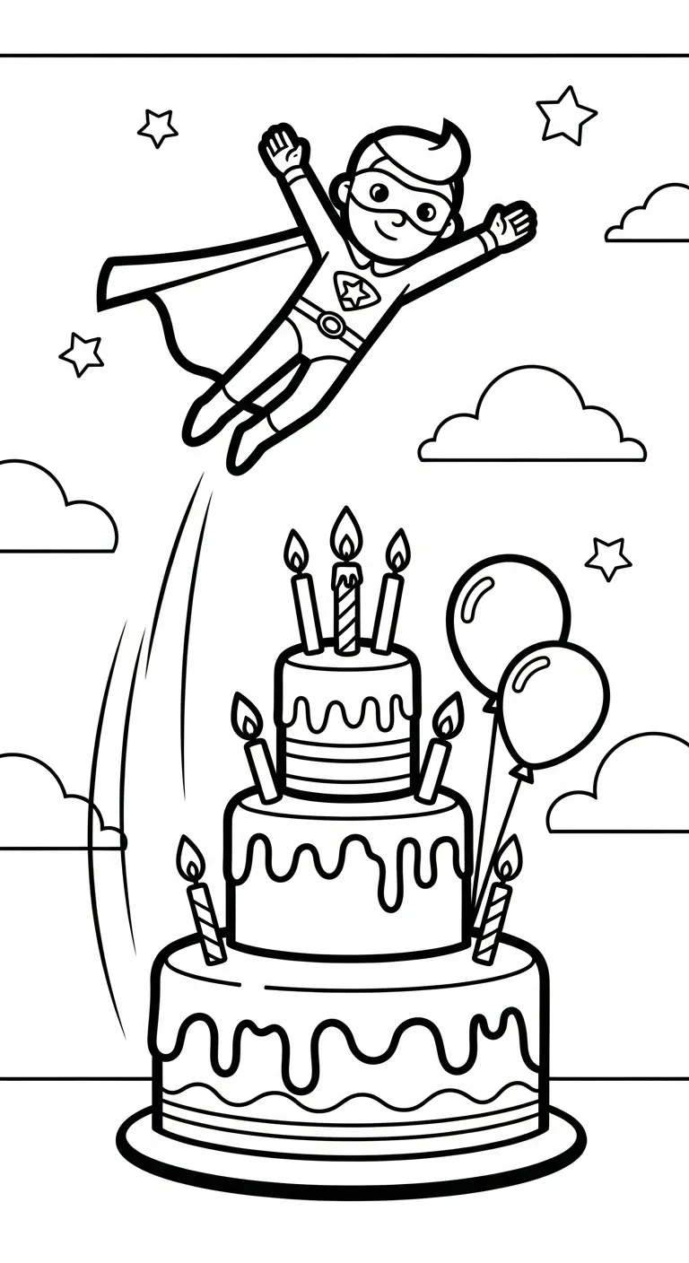 tải hình tô màu Tranh Tô Màu Bánh Sinh Nhật cho bé