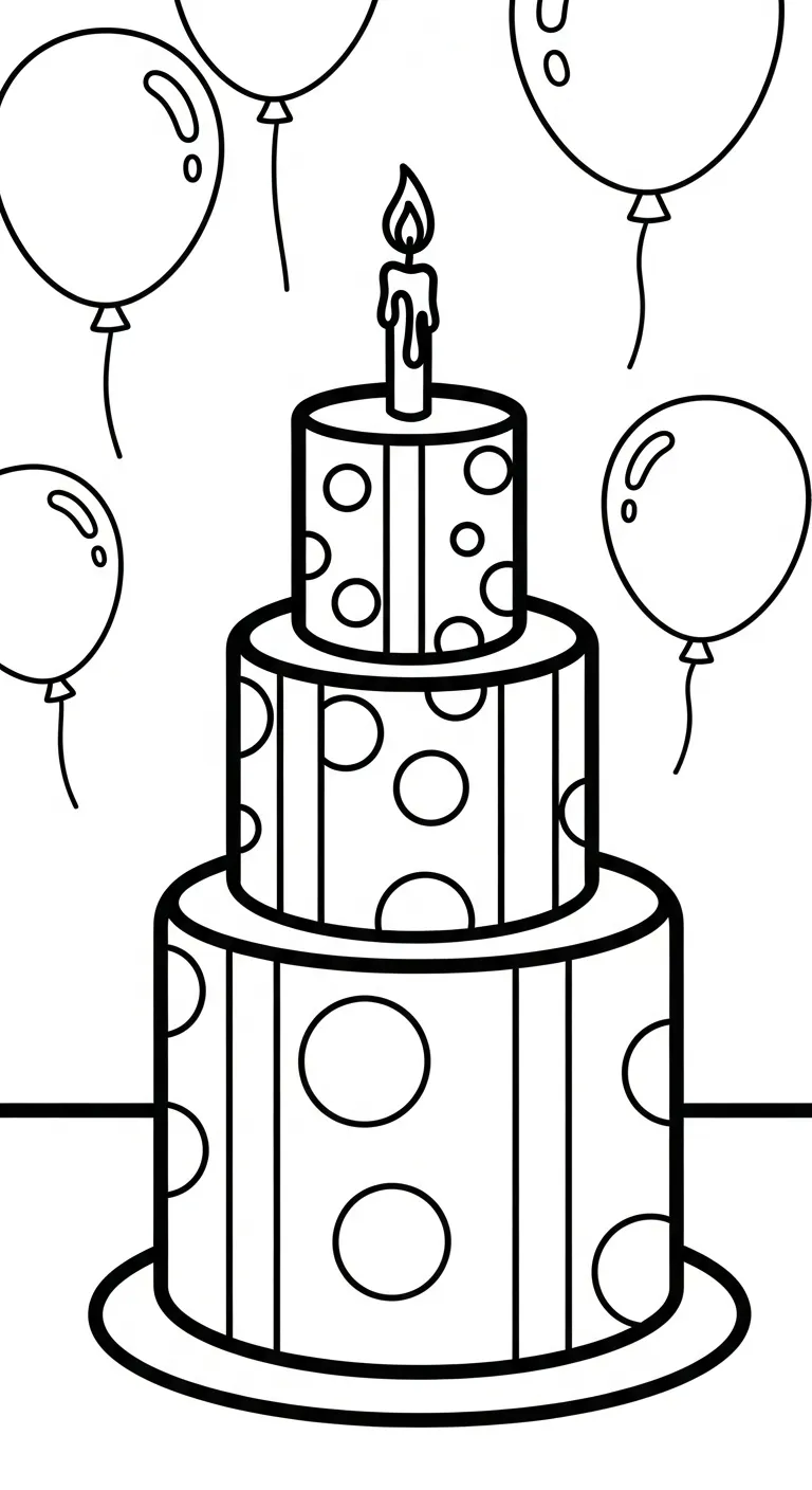 hình tô màu Tranh Tô Màu Bánh Sinh Nhật cho bé 8 tuổi miễn phí