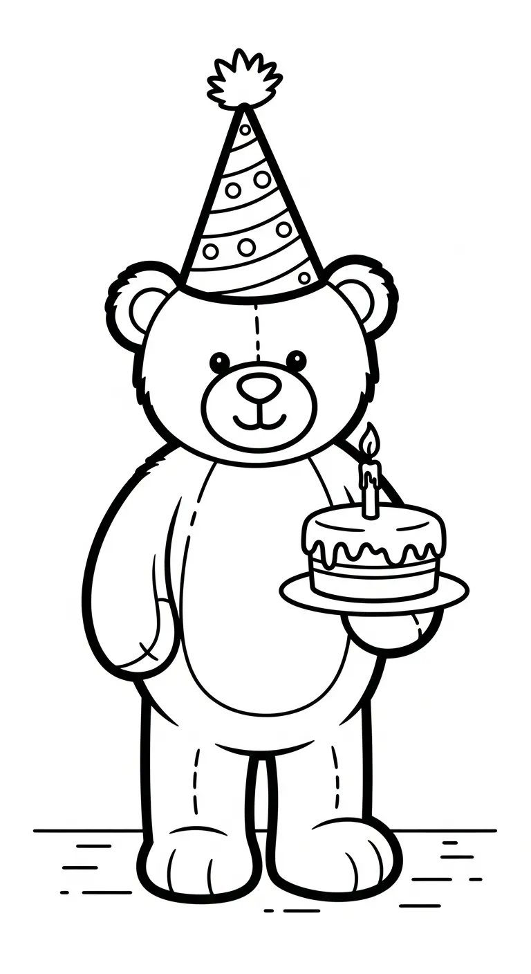 tranh tô màu Tranh Tô Màu Bánh Sinh Nhật cho bé 7-8 tuổi