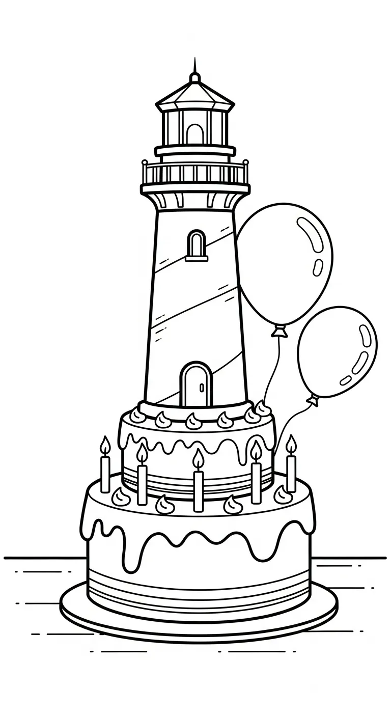 in hình tô màu Tranh Tô Màu Bánh Sinh Nhật cho bé 8 tuổi