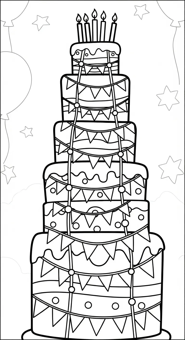 tải tranh tô màu Tranh Tô Màu Bánh Sinh Nhật chất lượng cao