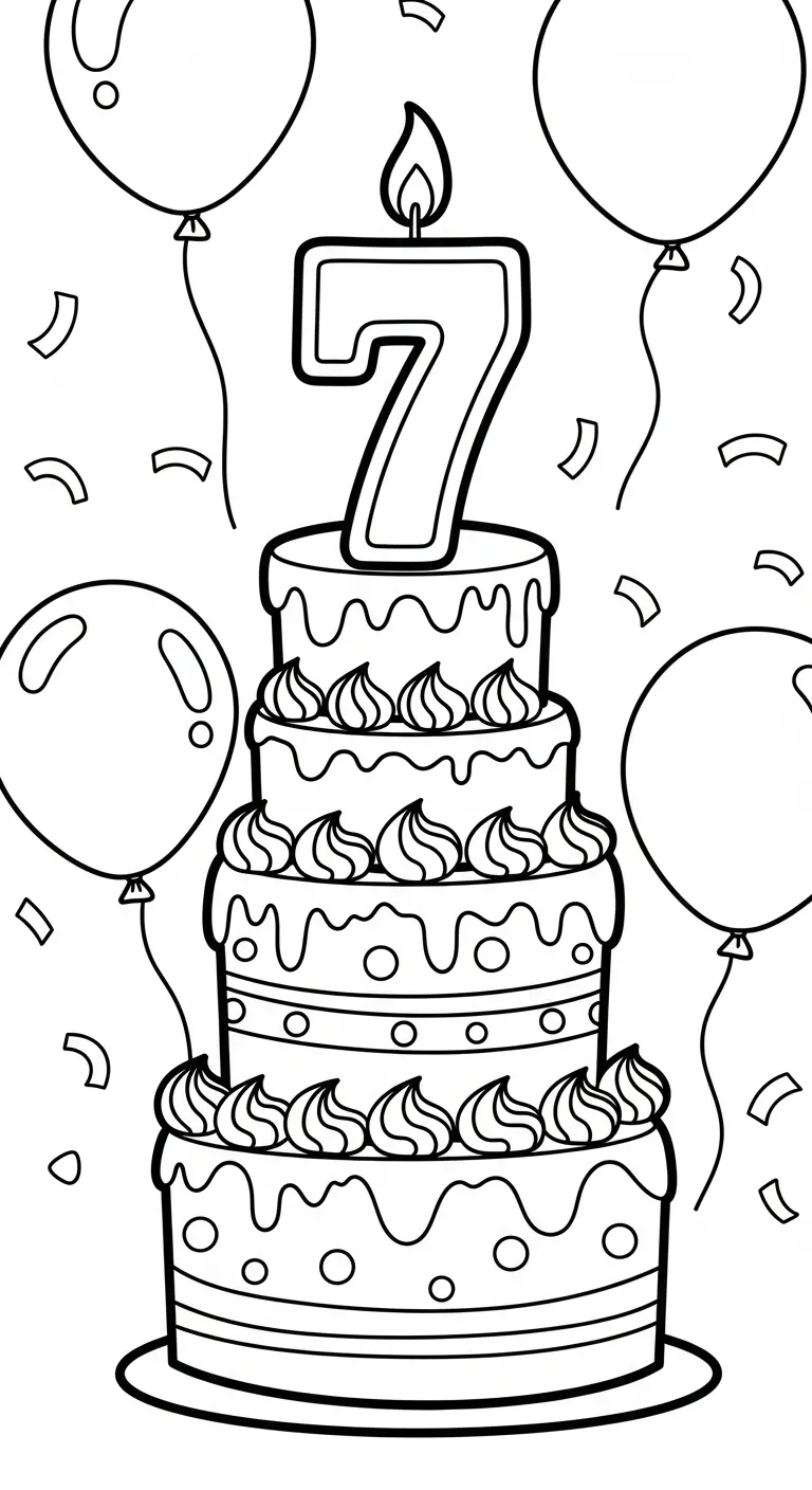 in hình tô màu Tranh Tô Màu Bánh Sinh Nhật cho bé 5 tuổi