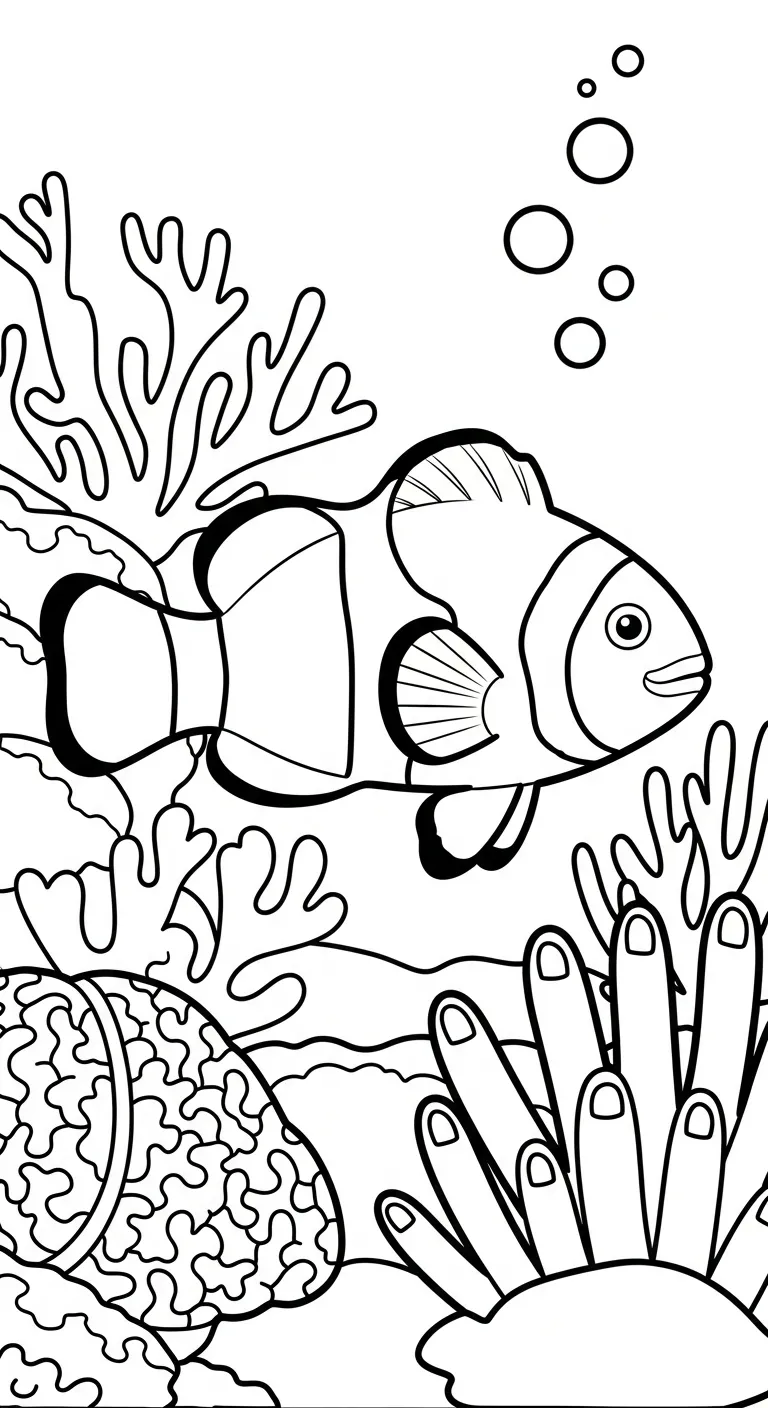 hình tô màu Biển cho bé 7-8 tuổi