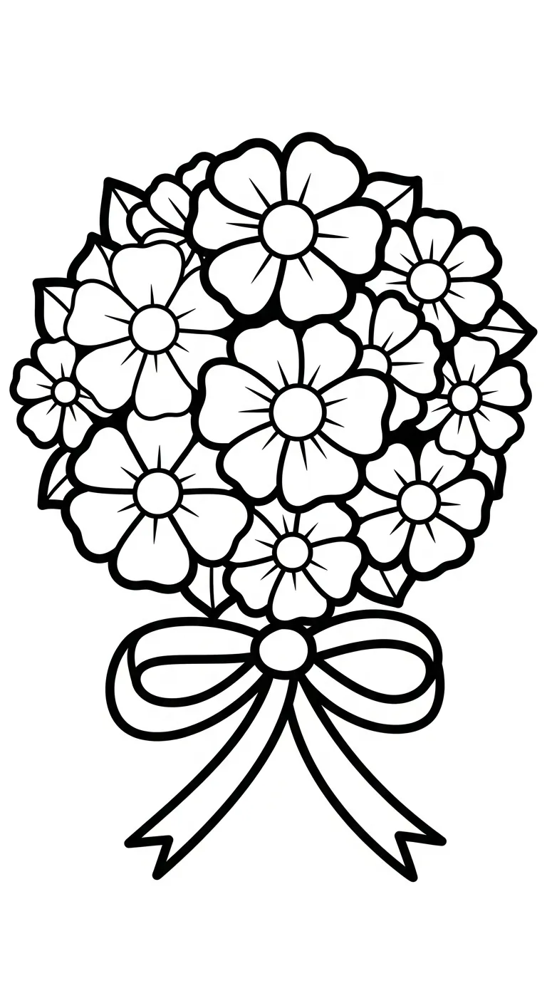tranh tô màu Bó Hoa cho bé 3 tuổi