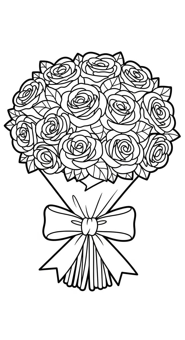 tải hình tô màu Bó Hoa cho bé 3 tuổi
