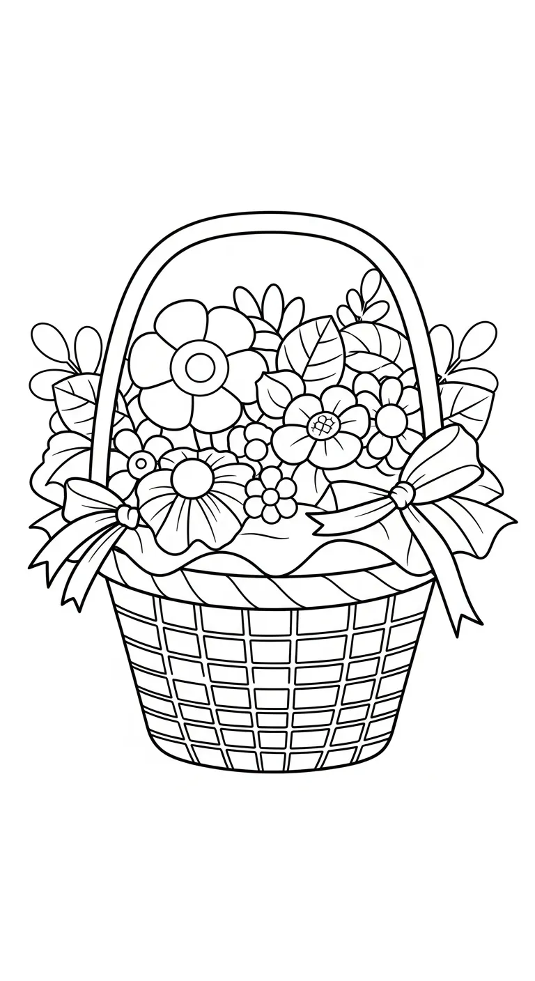 mẫu tranh tô màu Bó Hoa cho bé