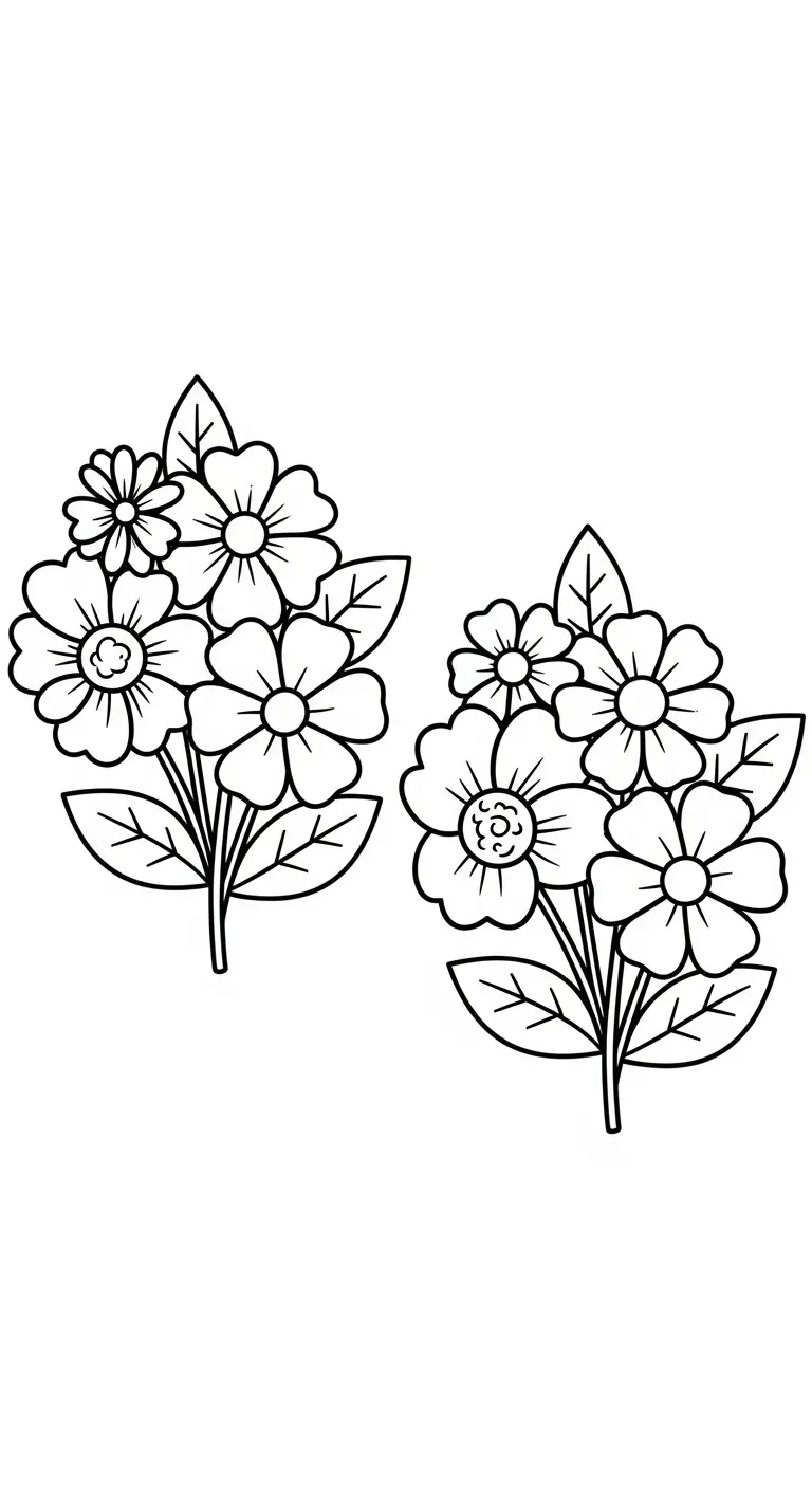 hình tô màu Bó Hoa miễn phí