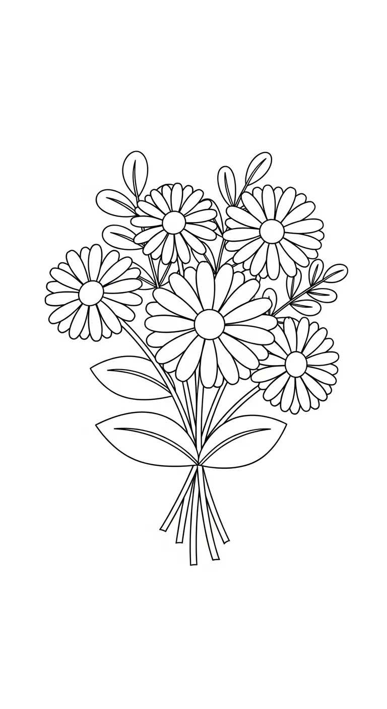 tải file hình tô màu Bó Hoa