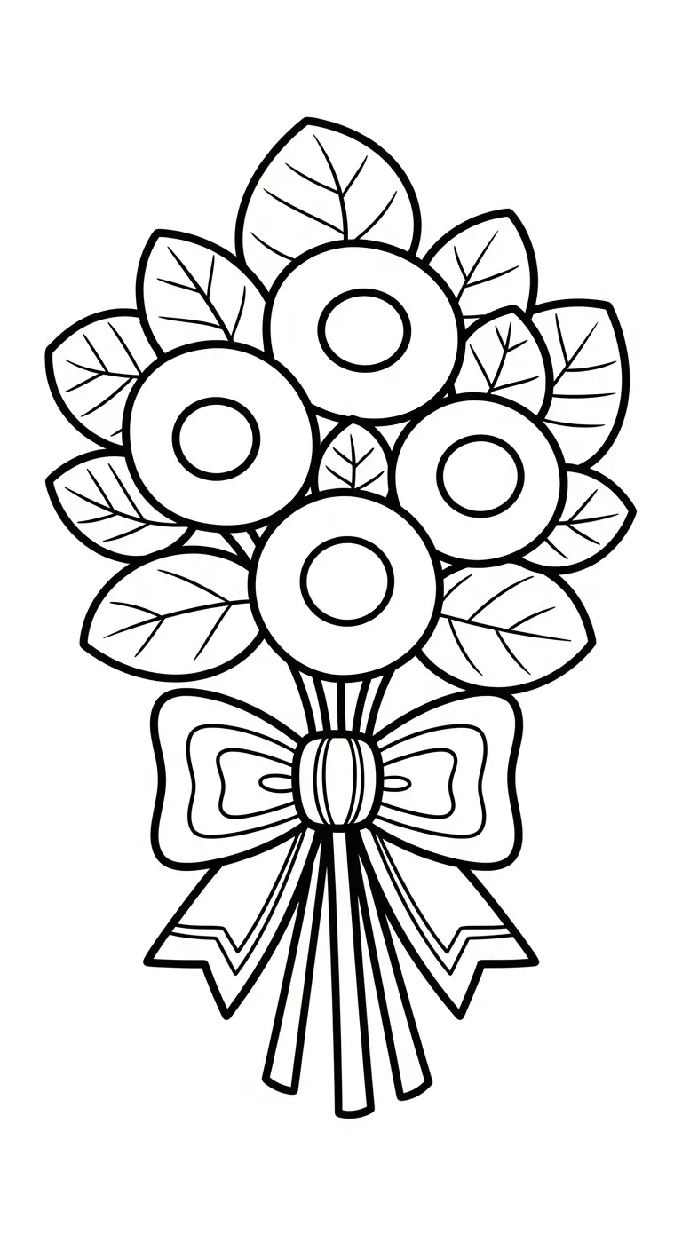 file hình tô màu Bó Hoa cho bé in