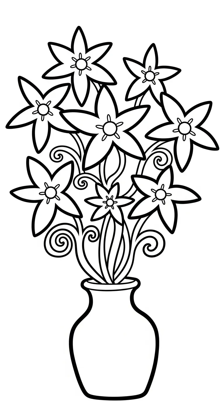 hình tô màu Bó Hoa cho bé 5 tuổi miễn phí 1