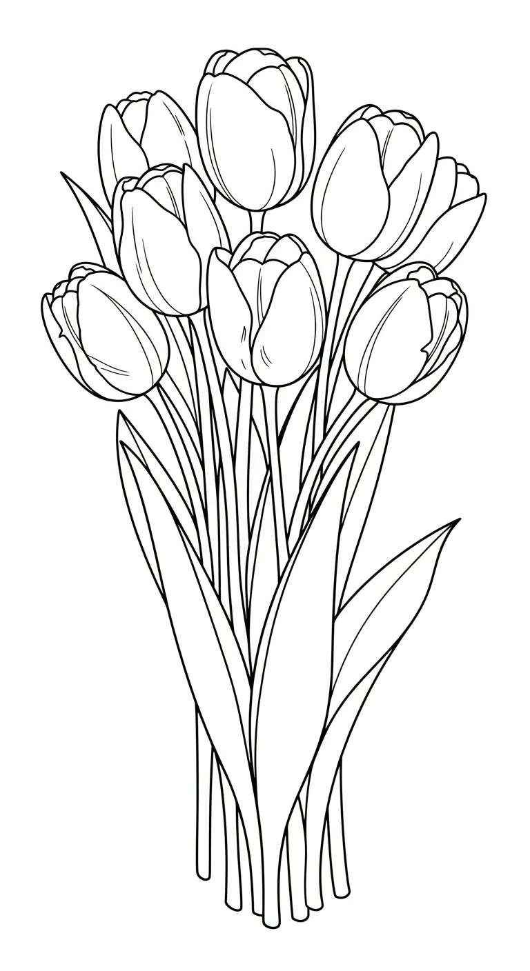 tải tranh tô màu Bó Hoa cho bé 3 tuổi
