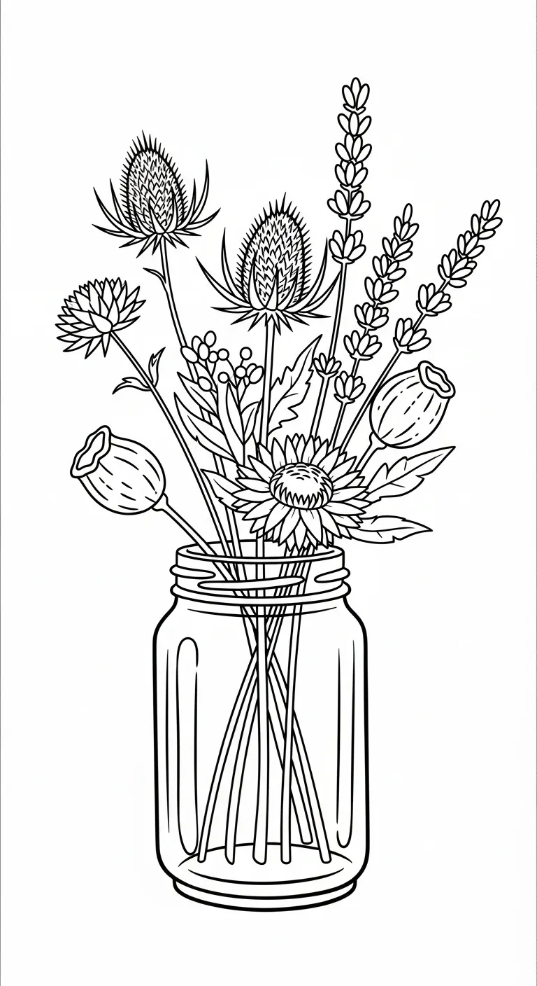 hình tô màu Bó Hoa cho bé 8 tuổi miễn phí