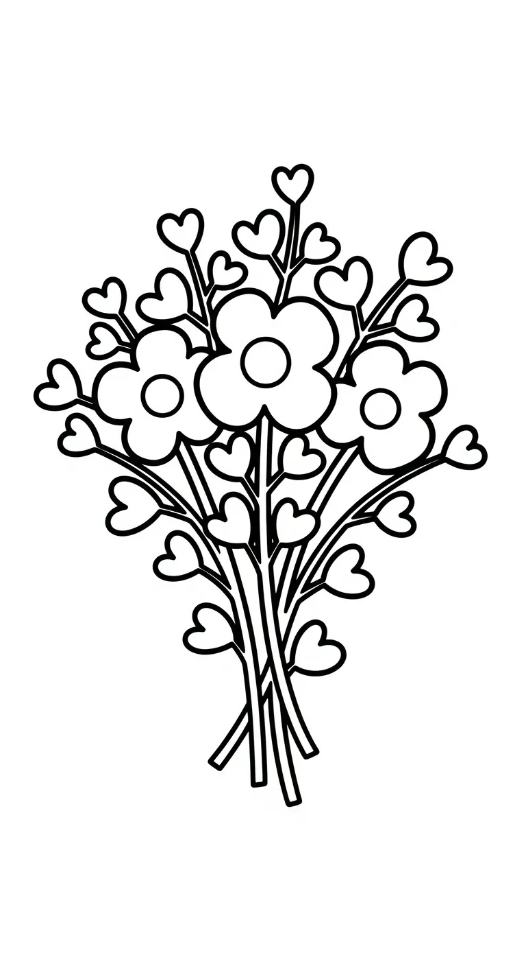 tải tranh tô màu Bó Hoa chất lượng cao