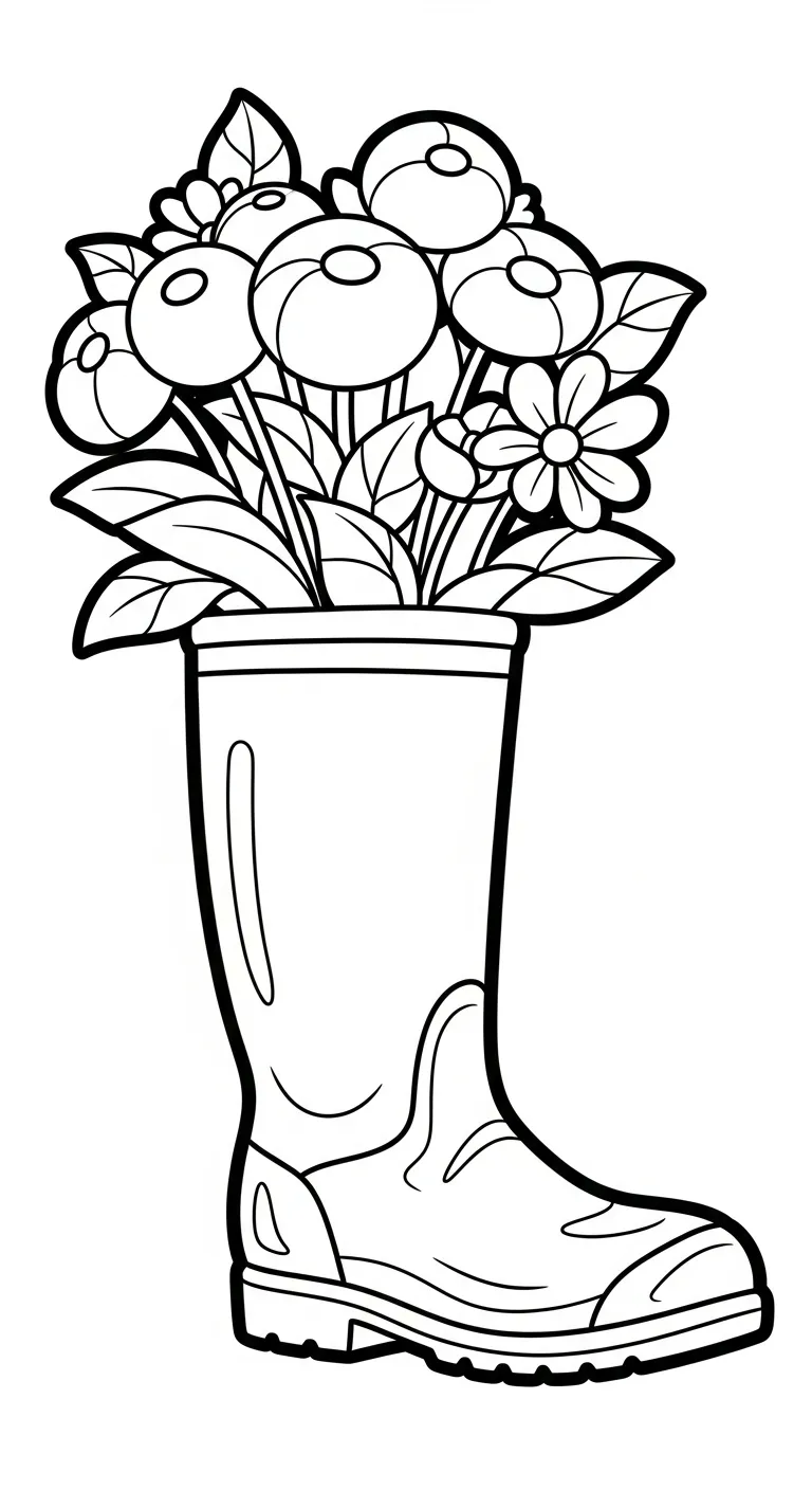 in tranh tô màu Bó Hoa