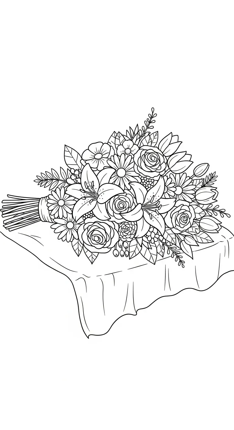 hình tô màu Bó Hoa pdf