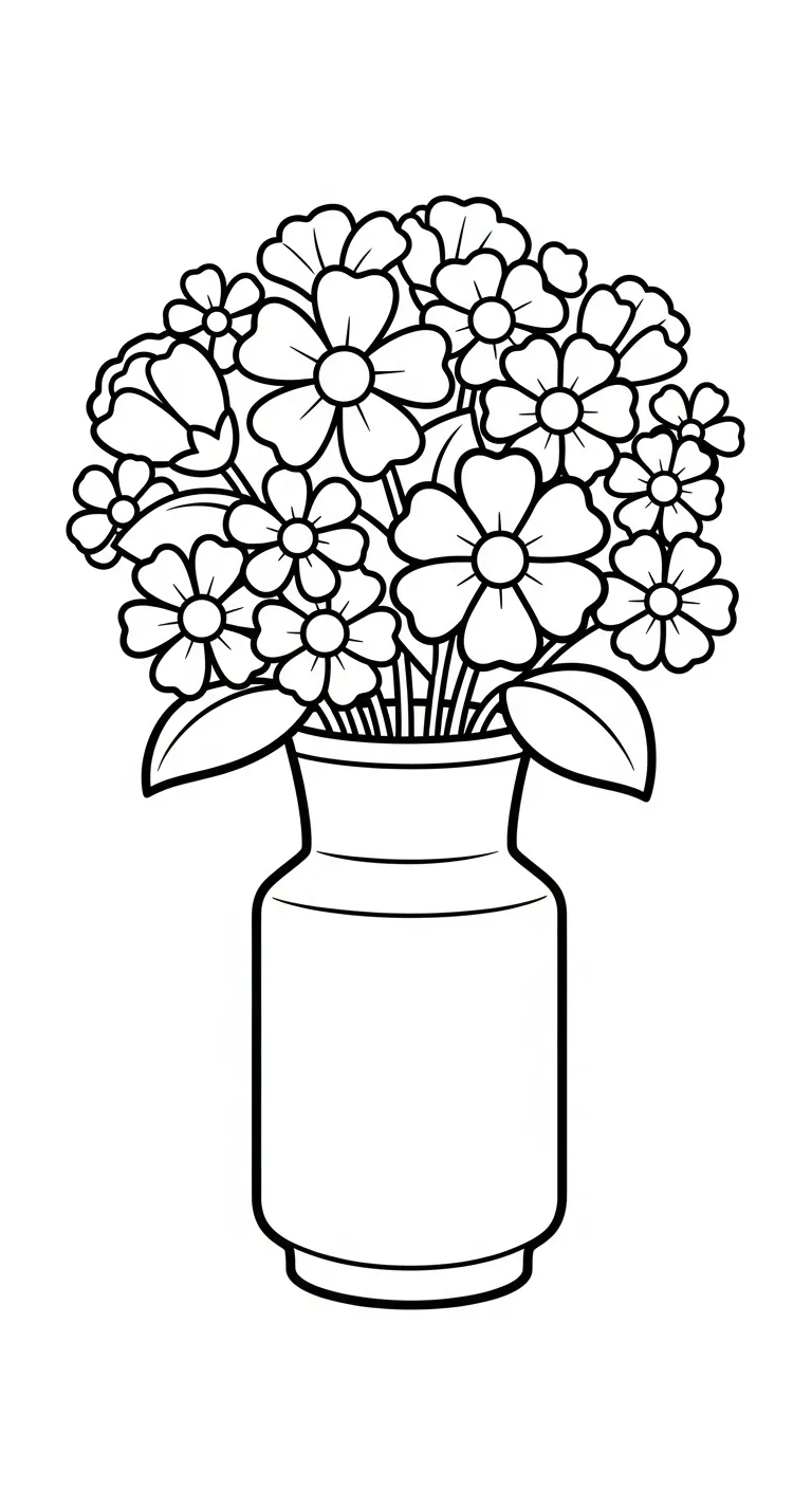 tải tranh tô màu Bó Hoa cho bé