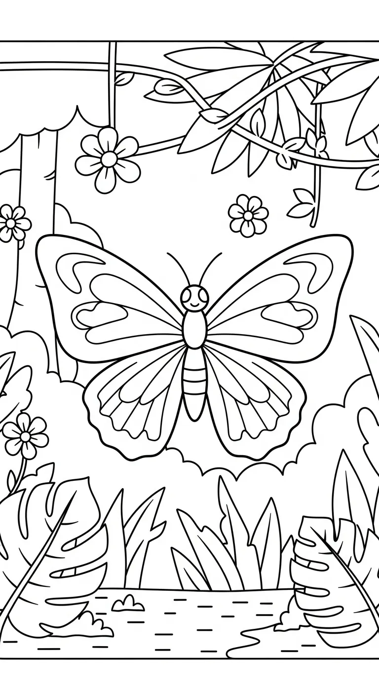 in tranh tô màu Tranh Tô Màu Bướm cho bé 6 tuổi