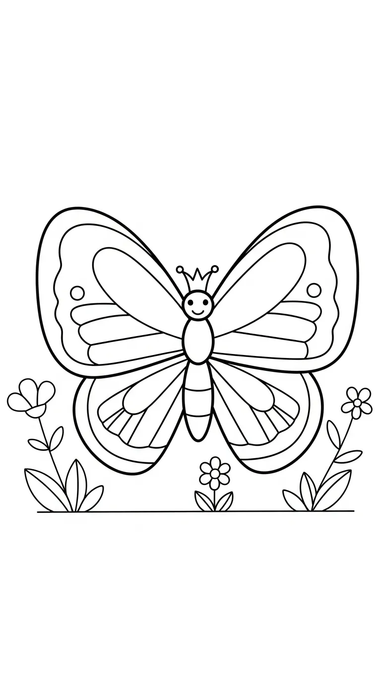 tranh tô màu Tranh Tô Màu Bướm cho bé đơn giản